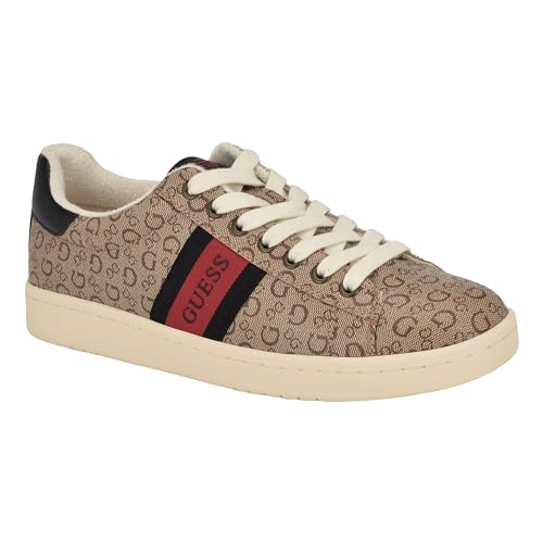 GUESS Herren Lomynz Sneaker, Light Brown Logo Multi 230, 44.5 EU von GUESS