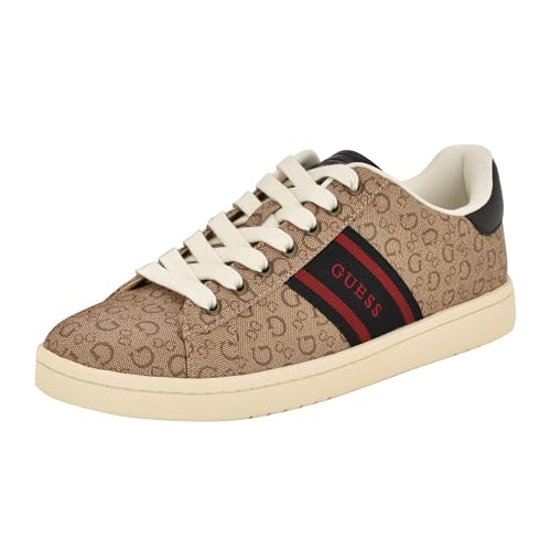 GUESS Herren Lovyns Sneaker, Light Brown Logo Multi 230, 42.5 EU von GUESS