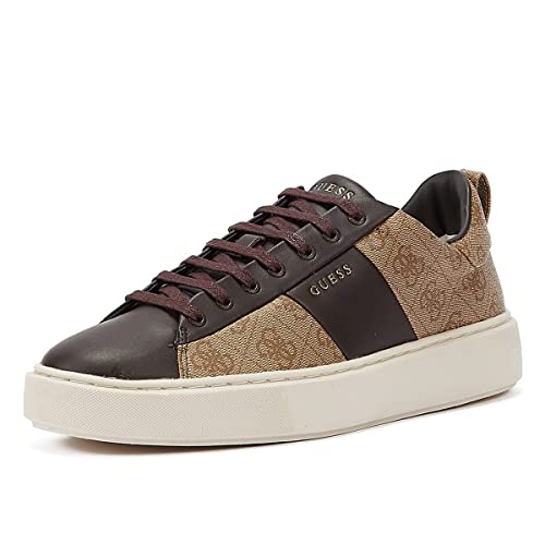 GUESS Herren New VICE Sneaker, Beige Brown, 45 EU von GUESS