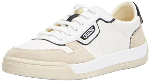 GUESS Herren STRAVE Vintage Sneaker, White Black, 46 EU von GUESS