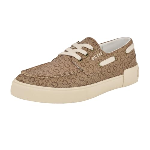 GUESS Men's Silzon Boat Shoe, Light Brown Logo Multi 230, 39 EU von GUESS