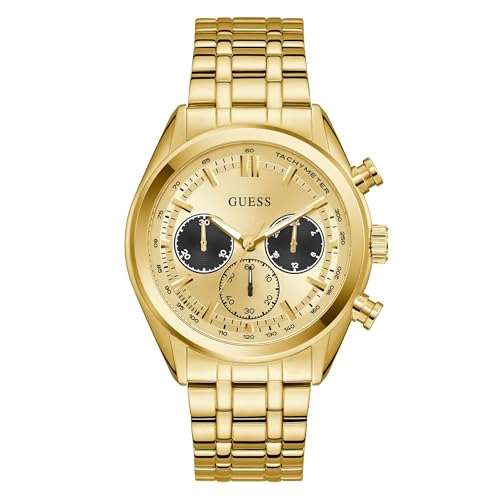 GUESS Herren Uhr Armbanduhr Dawson GW0971G2 Edelstahl Gold von GUESS