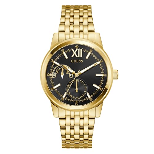GUESS Herren Uhr Armbanduhr Emerson GW0976G2 Edelstahl Gold von GUESS