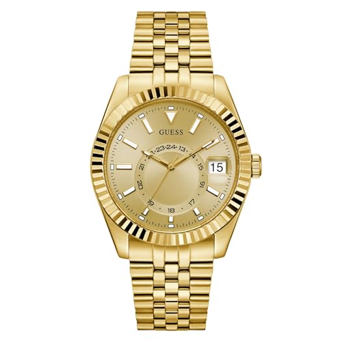 GUESS Herren Uhr Armbanduhr JADEN GW0977G2 Edelstahl Gold von GUESS