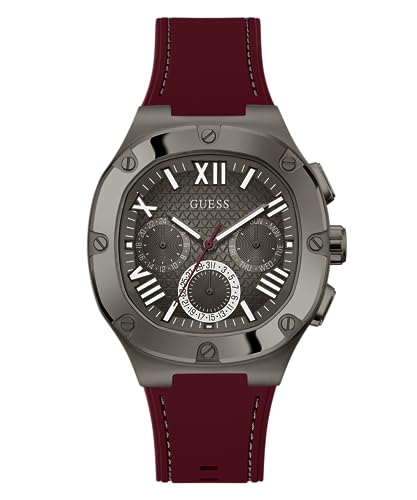 GUESS Herren Analog Quarz Uhr mit Silikon Armband GW0571G4 von GUESS
