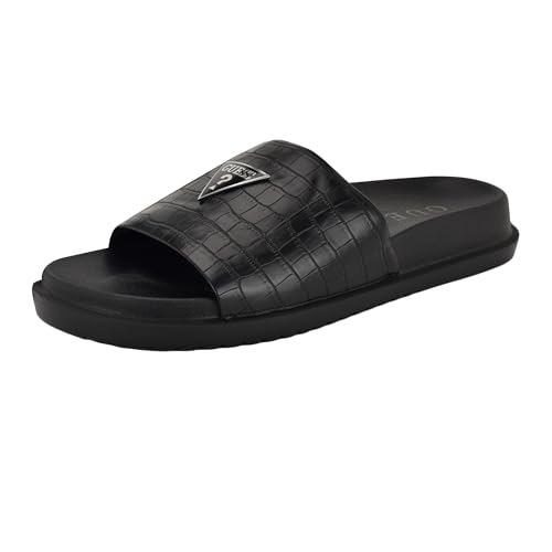 GUESS Men's Vesper Slide Sandal, Black Croco 003, 42 EU von GUESS