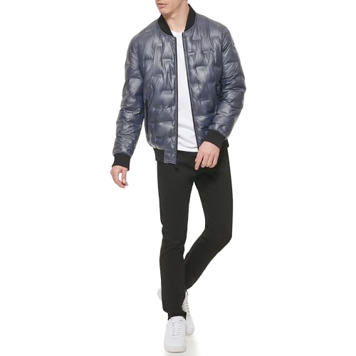 GUESS Herren Warm Rain Resistant Jacket Bomberjacke, Blau, M von GUESS