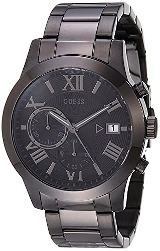 GUESS Herren analog Quarz Uhr mit Edelstahl Armband U0668G9 von GUESS