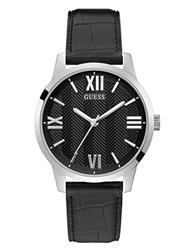 GUESS Herren analog Quarz Uhr mit Leder Armband GW0250G1 von GUESS