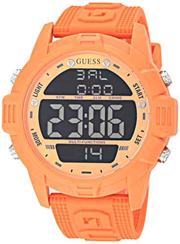 GUESS Herren analog Quarz Uhr mit Silikon Armband GW0050G3 von GUESS