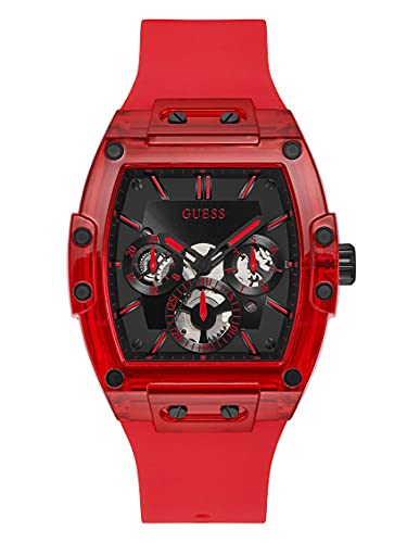 GUESS Herren analog Quarz Uhr mit Silikon Armband GW0203G5 von GUESS