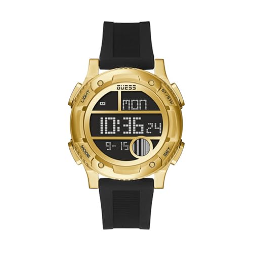 GUESS Herren analog Quarz Uhr mit Silikon Armband GW0272G2 von GUESS