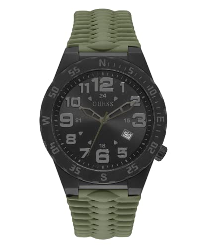 GUESS Herren analog Quarz Uhr mit Silikon Armband GW0322G2 von GUESS