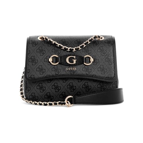 GUESS Izzy Convertible Xbody Flap Bag Coal Logo von GUESS