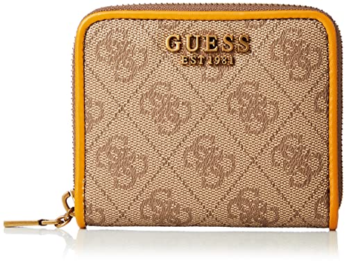 GUESS Izzy SLG Small Zip Around Wallet Latte Logo/Yellow von GUESS