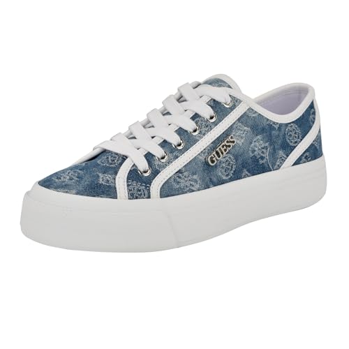 GUESS Women's Jelexa Sneaker, Medium Blue Denim Logo 420, 37.5 EU von GUESS