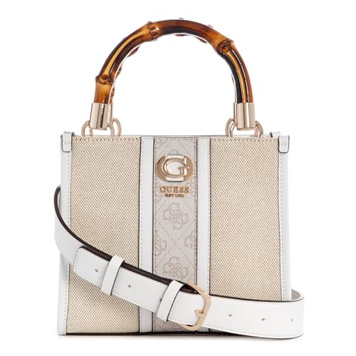 GUESS Kerima Bamboo 2 Compartment Mini Tote Natural/Dove Logo von GUESS