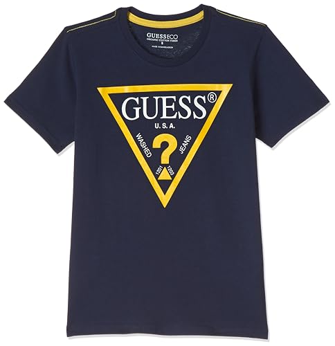 GUESS Kinder T-Shirt Core - Jungen - Kurzarm - Crew-Ausschnitt - 9 Monate - EU - Alpha - Deckblau von GUESS