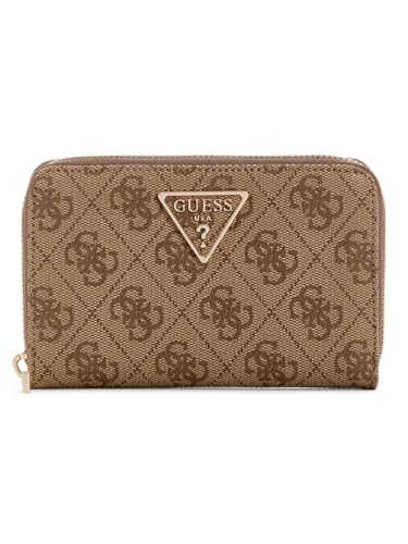 GUESS Laurel II SLG Medium Zip Around Wallet Latte Logo von GUESS