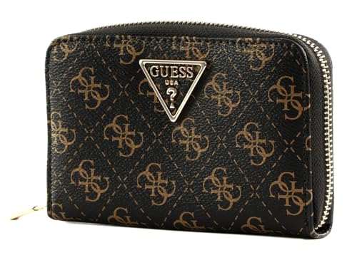GUESS Women Laurel SLG Medium Zip Around Wallet, Brown Logo von GUESS