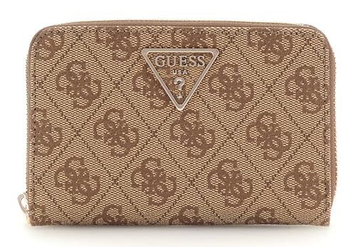 GUESS Laurel SLG Medium Zip Around Wallet Latte Logo von GUESS