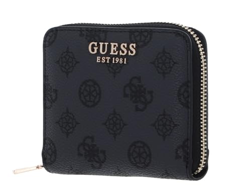 GUESS Laurel SLG Small Zip Around Wallet Charcoal Logo von GUESS