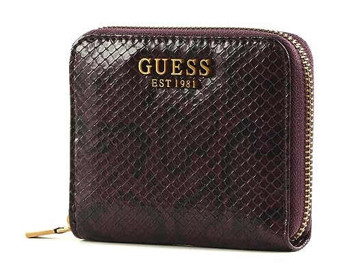 GUESS Laurel SLG Small Zip Around Wallet Plum von GUESS