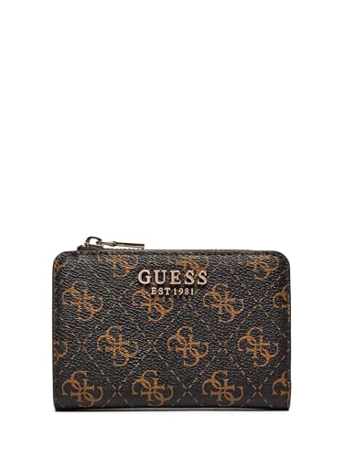GUESS Laurel SLG Zip Around Wallet Brown Logo von GUESS
