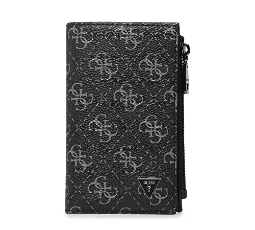 GUESS Men's Vezzola Smart Vertical Billfold Bi-Fold Wallet, Dark Black von GUESS