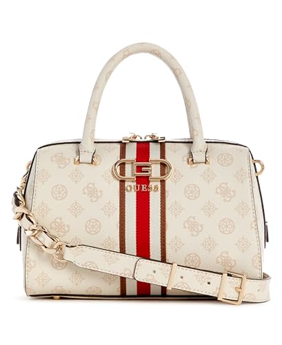 GUESS Nelka Box Satchel Cream Logo von GUESS