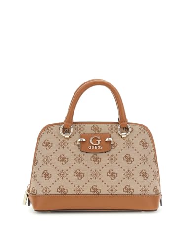 GUESS Neda Dome Satchel Bag Latte Logo von GUESS