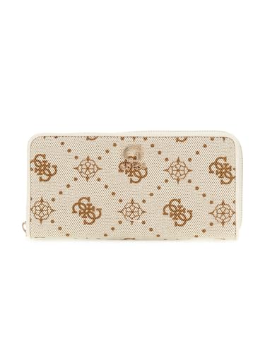GUESS Neda SLG Large Zip Around Wallet L Cream White Logo GUESS Neda SLG Large Zip Around Wallet L Cream White Logo von GUESS