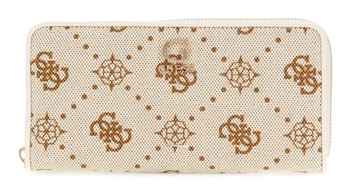 GUESS Neda SLG Large Zip Around Wallet L Cream White Logo GUESS Neda SLG Large Zip Around Wallet L Cream White Logo von GUESS
