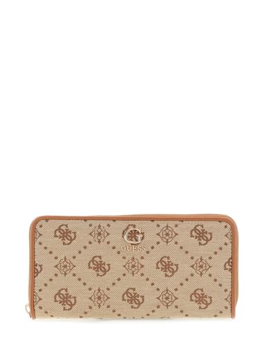GUESS Neda SLG Large Zip Around Wallet L Latte Logo von GUESS