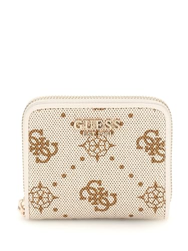 GUESS Neda SLG Small Zip Around Wallet S Creme White Logo von GUESS