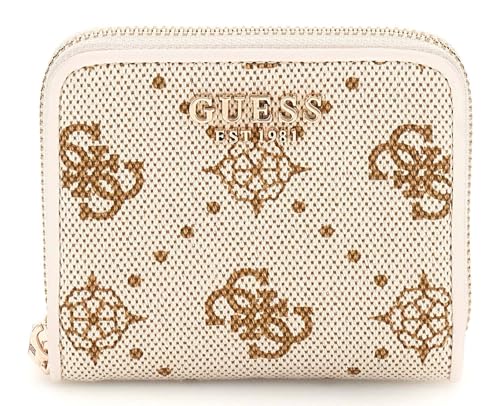 GUESS Neda SLG Small Zip Around Wallet S Creme White Logo GUESS Neda SLG Small Zip Around Wallet S Creme White Logo von GUESS