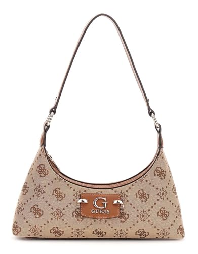 GUESS Neda Top Zip Shoulder Bag Latte Logo von GUESS