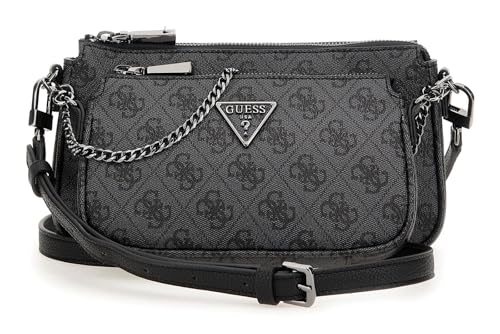 GUESS Noelle II Double Pouch Crossbody Bag Coal Logo GUESS Noelle II Double Pouch Crossbody Bag Coal Logo von GUESS