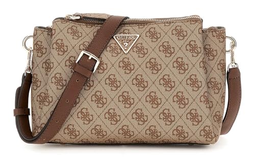 GUESS Noelle II Tri Comp Crossbody Bag Latte Logo/Brown von GUESS