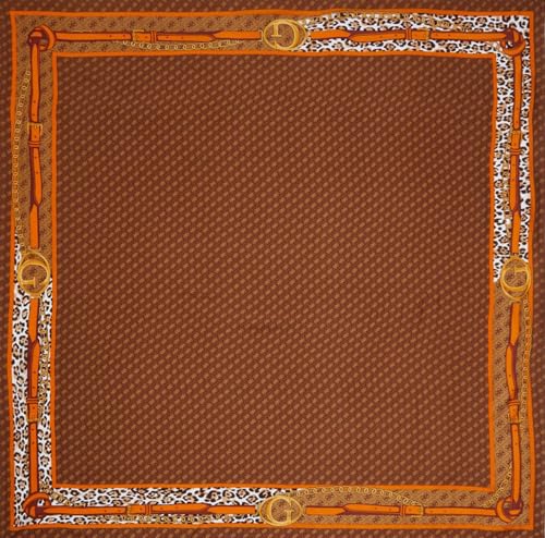 GUESS Noelle Kefiah Scarf 130X130 Brown Logo von GUESS