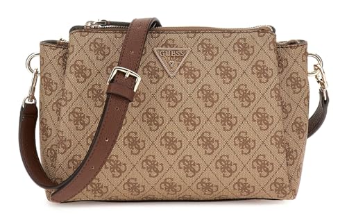 GUESS Noelle Tri Compartment Crossbody Latte Logo/Brown von GUESS