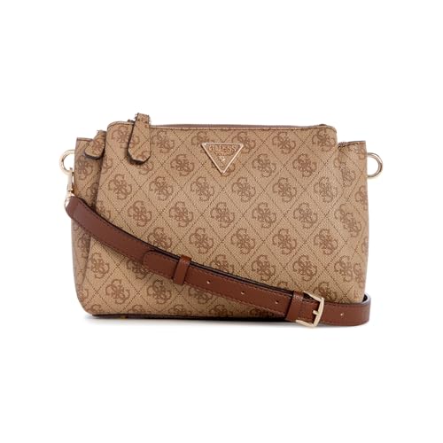 GUESS Noelle Tri Compartment Crossbody Latte Logo/Brown GUESS Noelle Tri Compartment Crossbody Latte Logo/Brown von GUESS