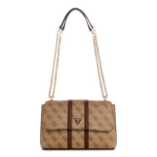 GUESS Noreen Logo Convertible Crossbody Flap Latte Logo/Brown von GUESS