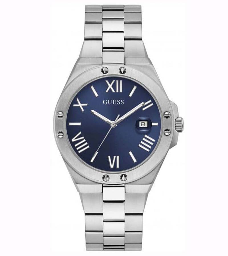 GUESS Perspective Herren Armbanduhr mit Datumsanzeige Quarz-Uhr 41mm Edelstahl-Uhr GW0276G1 Silber von GUESS