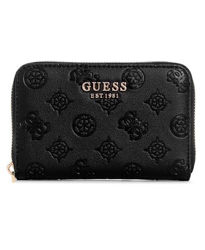GUESS Phoebe Geldbörse mit Reißverschluss, mittelgroß, schwarzes Logo, Schwarzes Logo, Einheitsgröße von GUESS