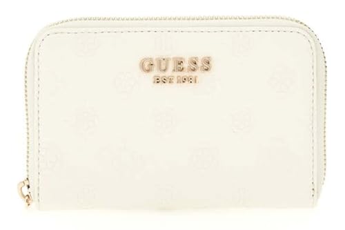 GUESS Phoebe SLG Medium Zip Around Wallet M Cream White Logo von GUESS