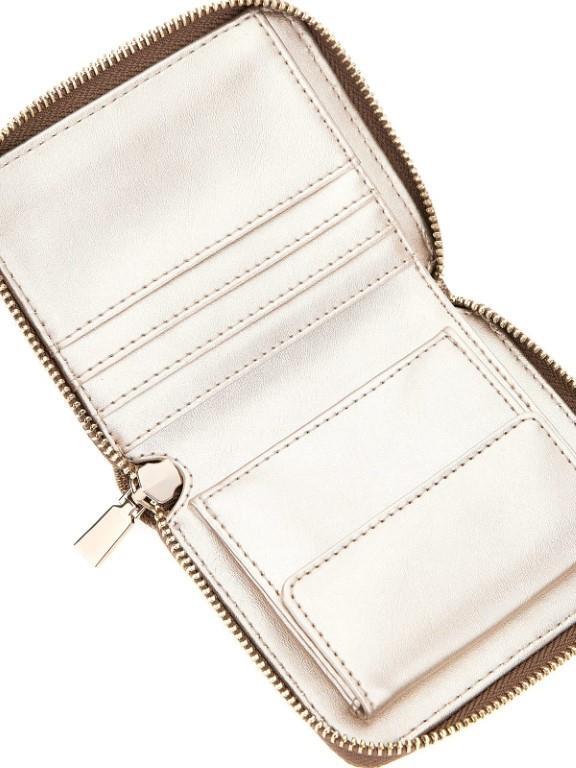 GUESS - Portemonnaie Laurel Slg Small Zip Around Latte Logo Braun von GUESS