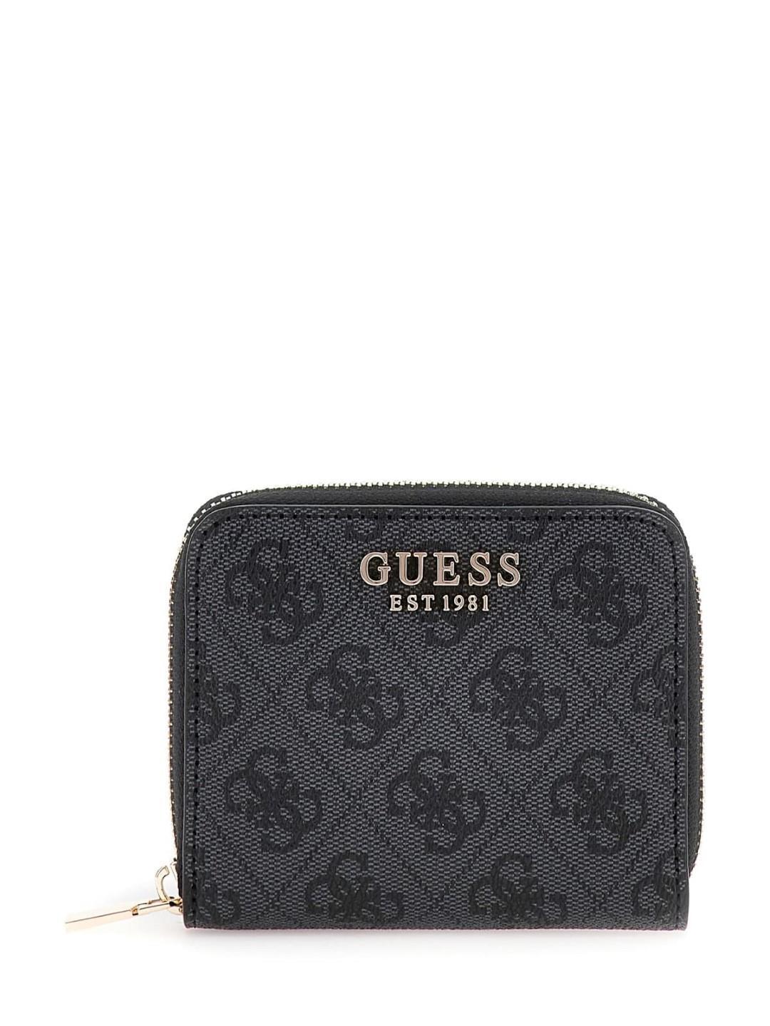 GUESS - Rv-Börse Laurel Slg Small Zip Around Coal Logo Grau von GUESS