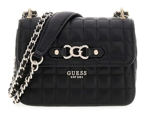 GUESS Schultertasche Abendtasche Nadira Mini Convertible Xbody Flap Bag Black schwarz von GUESS