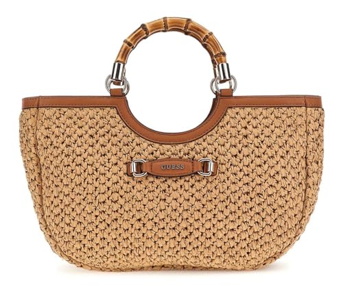 GUESS Schultertasche Handtasche Siria Girlfriend Satchel Bag Natural/Caramel hellbraun von GUESS